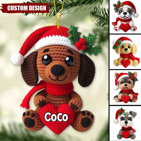 Frohe Weihnachten – Personalisierte Hunde-Weihnachtsbaumkugel